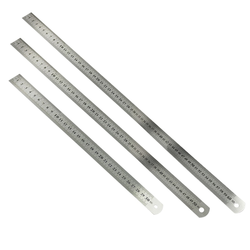 Stainless Steel 1Pcs Metric Steel Ruler Double-sided Scale Metric Ruler Tool Measuring Range Layout 15-100 CM
