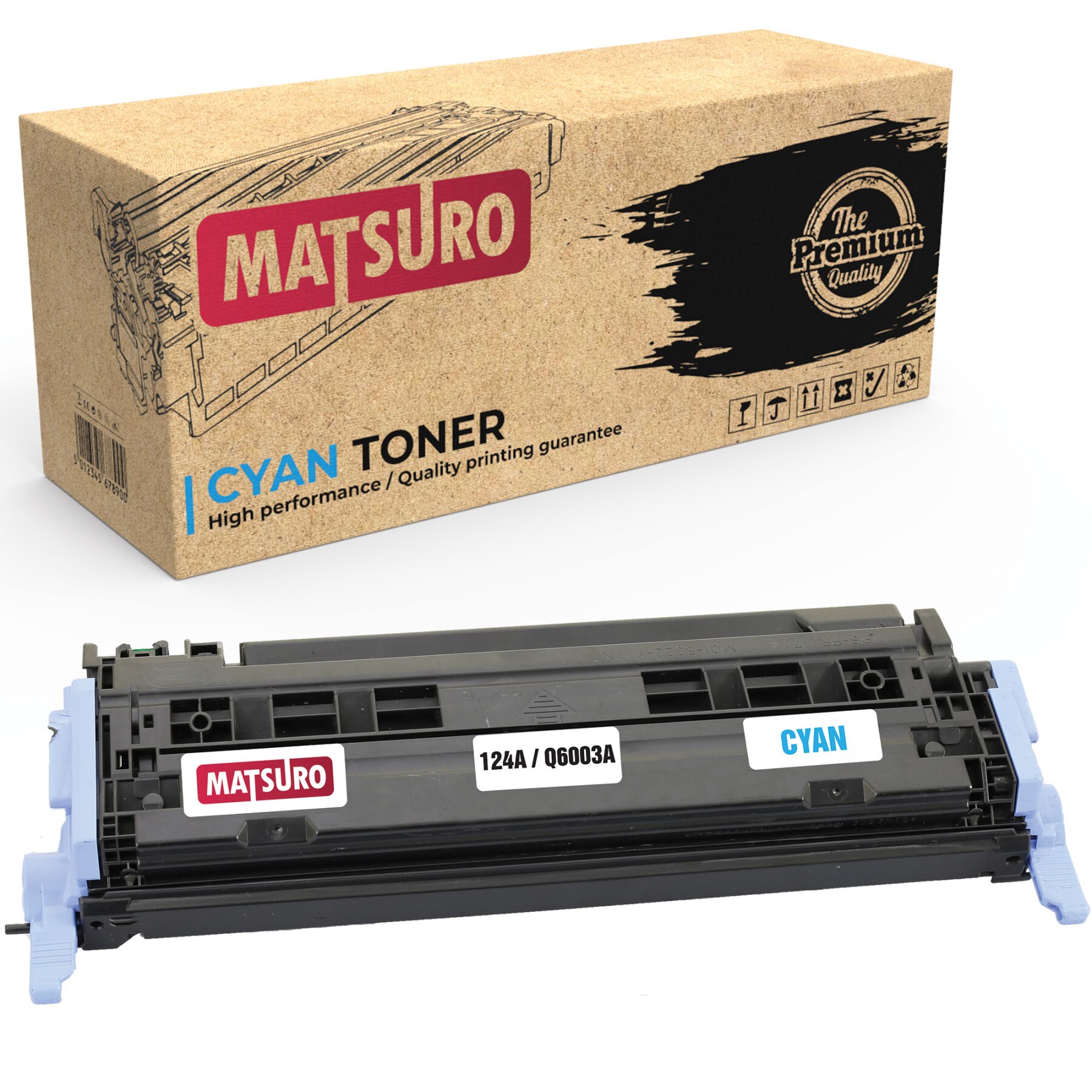 Matsuro Original | Kompatibel Tonerkartusche Ersatz für HP Q6000A Q6001A Q6003A Q6002A 124A CRG-707: 1 cyan