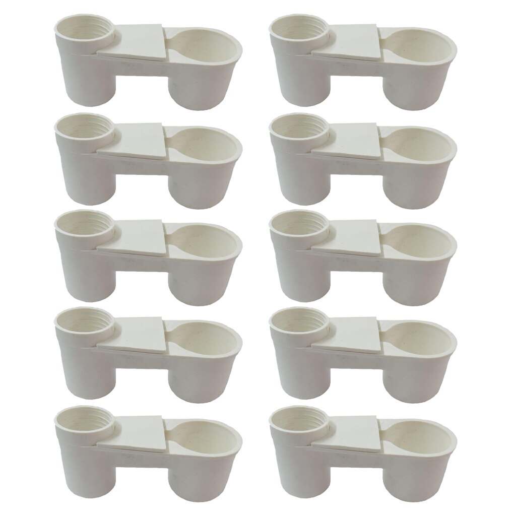 10pcs Bird Drinker Feeder Plastic Soda Water Bottle Cup for Chicken Pigeons: White