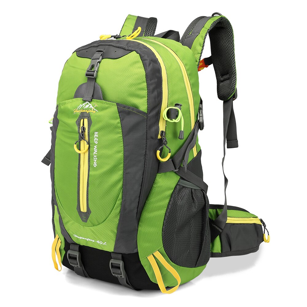 40l udendørs rygsæk campingtaske vandtæt laptop daypack trekking klatre rygsække til mænd kvinder vandreture rygsække sportstaske: Grøn farve