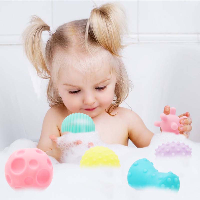 Zuigeling Zachte Bal Spelen Water Baby Multi-Textuur Touch Training Massage Bal Vroege Onderwijs Speelgoed Touch Hand Grab Rubber 6Pcs Kids