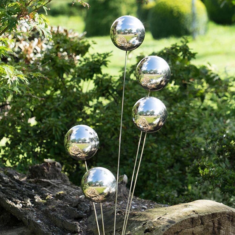 Bolas huecas de acero 100 para decoración del hogar y jardín, esfera de brillo de alto brillo, espejo, suministros de decoración, 25mm ~ 201mm