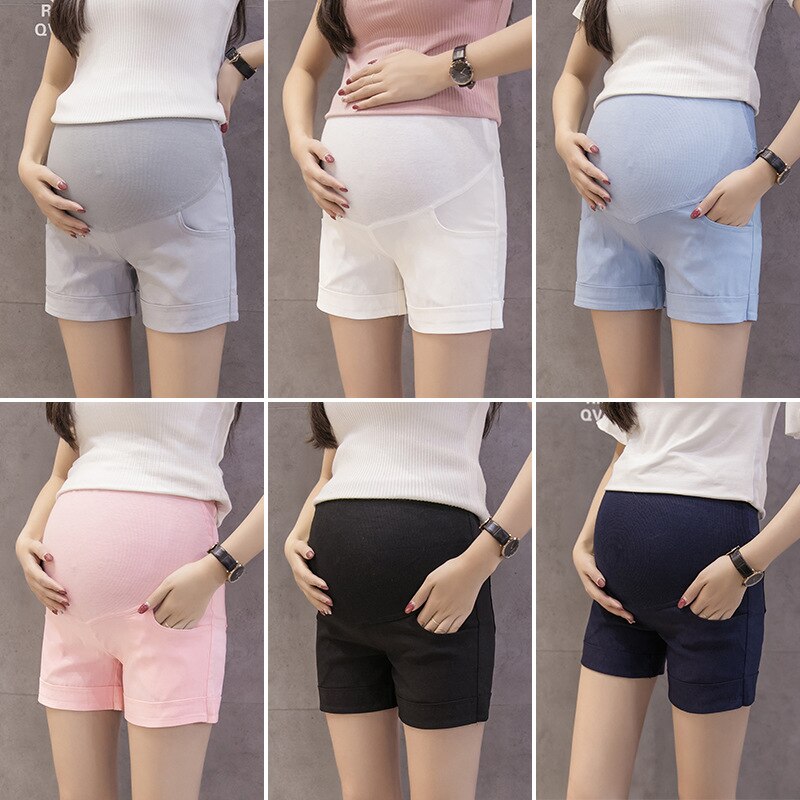 Gravide korte bukser capris sommer gravide tøj gravide shorts mave hæklet bomuld gravid tøj leggings lommer