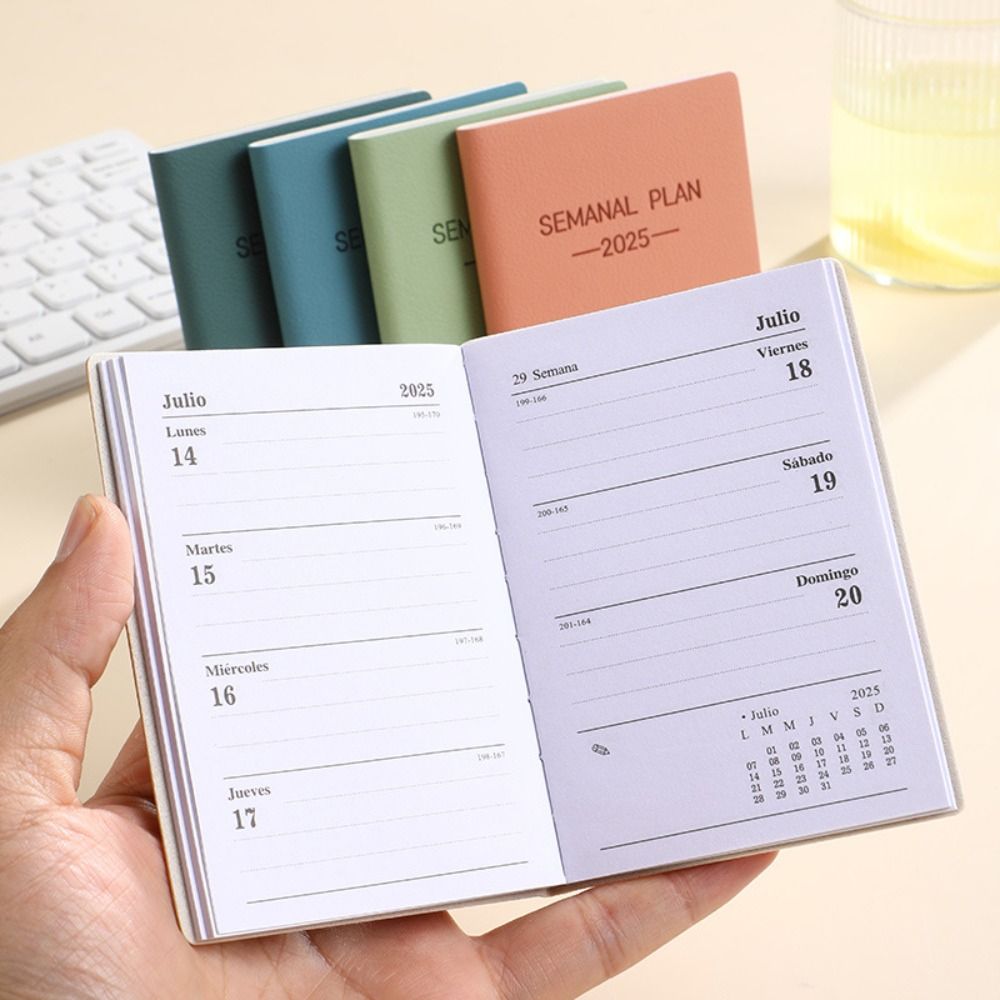 minimalistisch isches a5 2025 Agenda Buch mit Kalender zu tun Liste a5 Notizbuch Spanisch Morandi Farbe 2025 Planer Notizbuch Schul büro