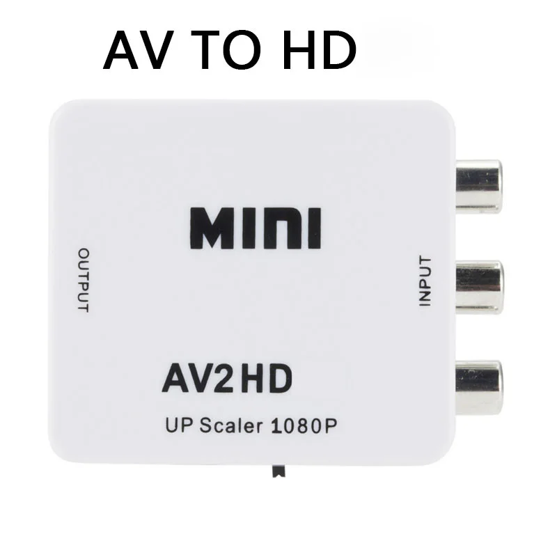 Adaptador compuesto HD a AV 1080P RCA AV a HDMI, convertidor AV2HD, Cable de Audio y vídeo, adaptador AV CVBS con Cable USB: Negro