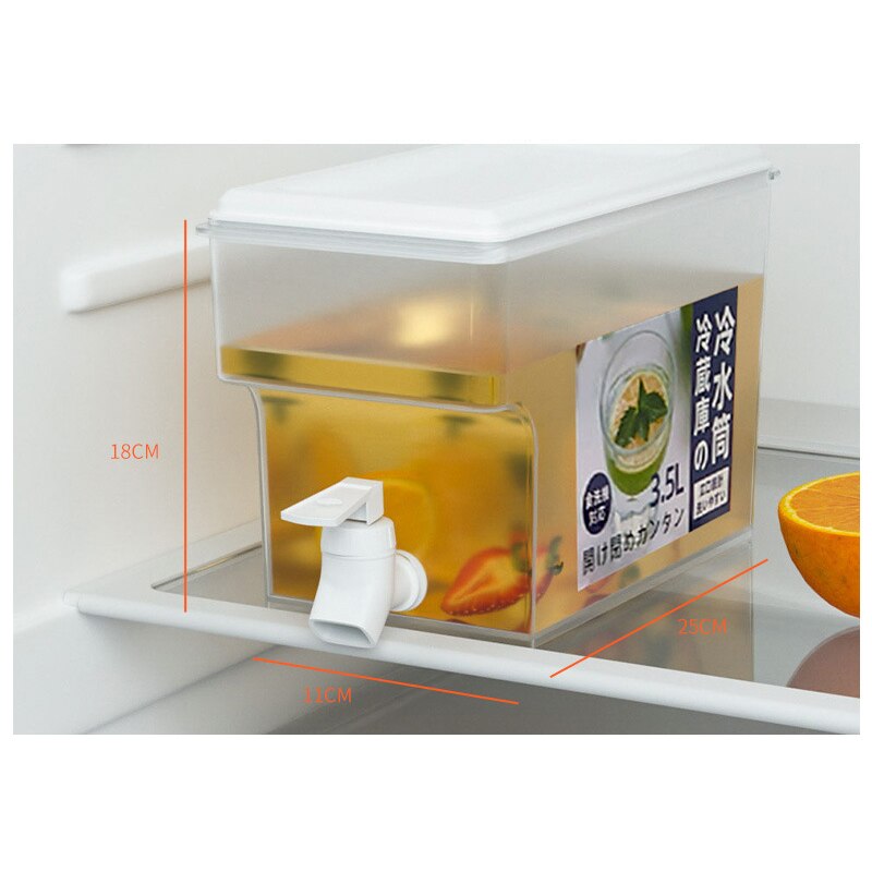 Jarra de agua fría para el hogar, tetera con grifo para fruta, cubo de agua fría, utensilios de cocina: 16x11x26cm-4.5L