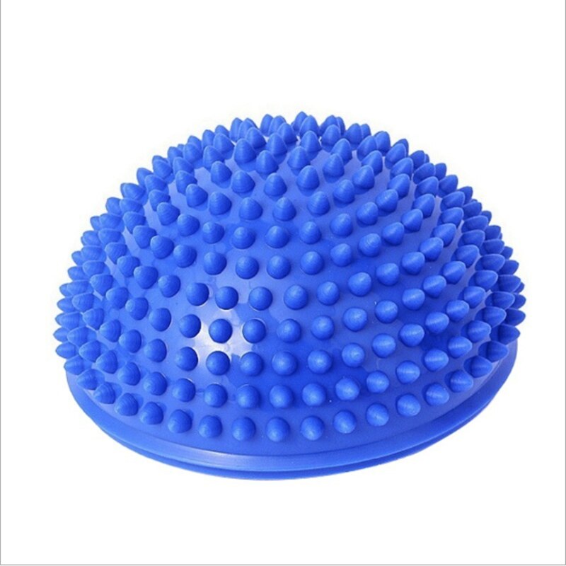 16cm Yoga Ball PVC Inflatable Massage Point Half Fit Ball Balance Trainer Stabilizer GYM Pilates Fitness Balancing Bosu Ball: Blue
