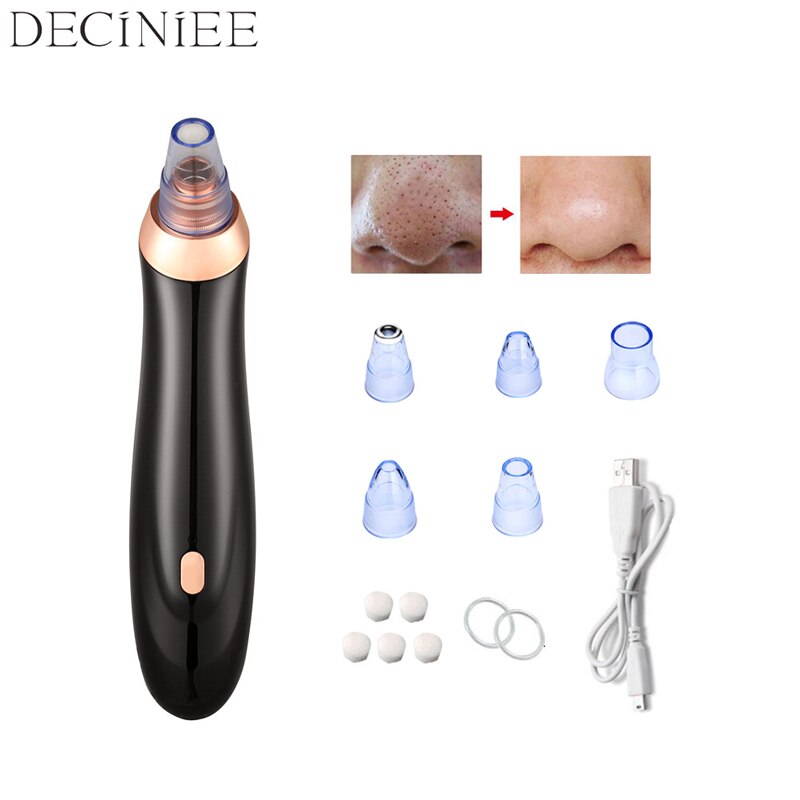 Blackhead Remover Electric Face Acne Black Dot Pimple Microcrystalline Blackhead Vacuum Cleaner Pore Blackhead Skin Care Tools: Black With Box
