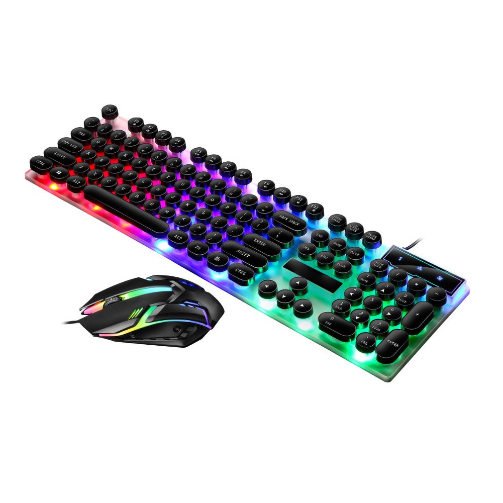 Teclado luminoso para Gamer, conjunto de ratón retroiluminado LED para Notebook, portátil, Mac, suministros de oficina para PC