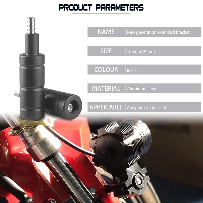 DERI – Support de montage de phare antibrouillard LED pour moto, Base de Support de poteau M8 M6, Support de projecteur arrière de vélo de Sport