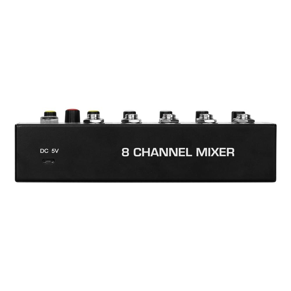 Mini-audiomischpult mit 8 kanälen, Karaoke-mikrofonverstärker, mikrofon-soundmixer und soundkarte für familien-ktv