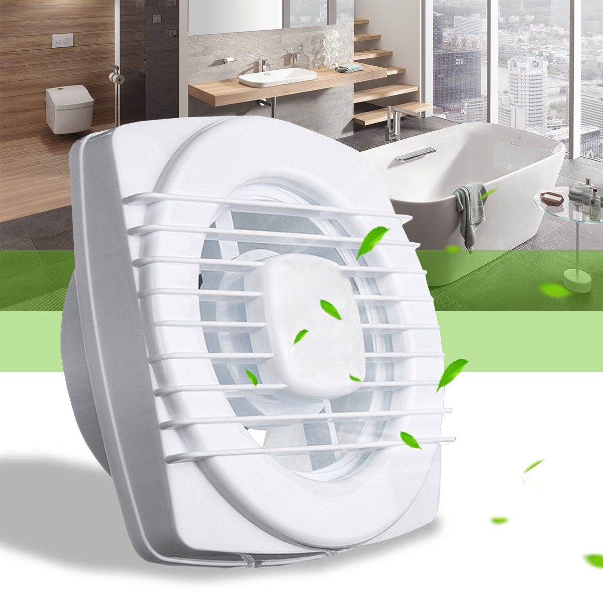 12w 4 tum tyst utsug fläkt 220v hem hotell glasfönster vägg hänga kök badrum toalett ventilation avgasfläkt
