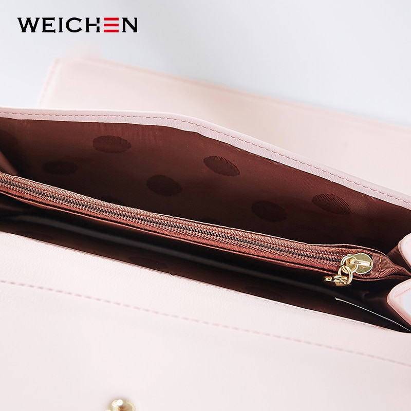 WEICHEN Brand Women Wallet Many Departments Long Card Holder Female Wallets Concise Style Ladies Clutch Purse