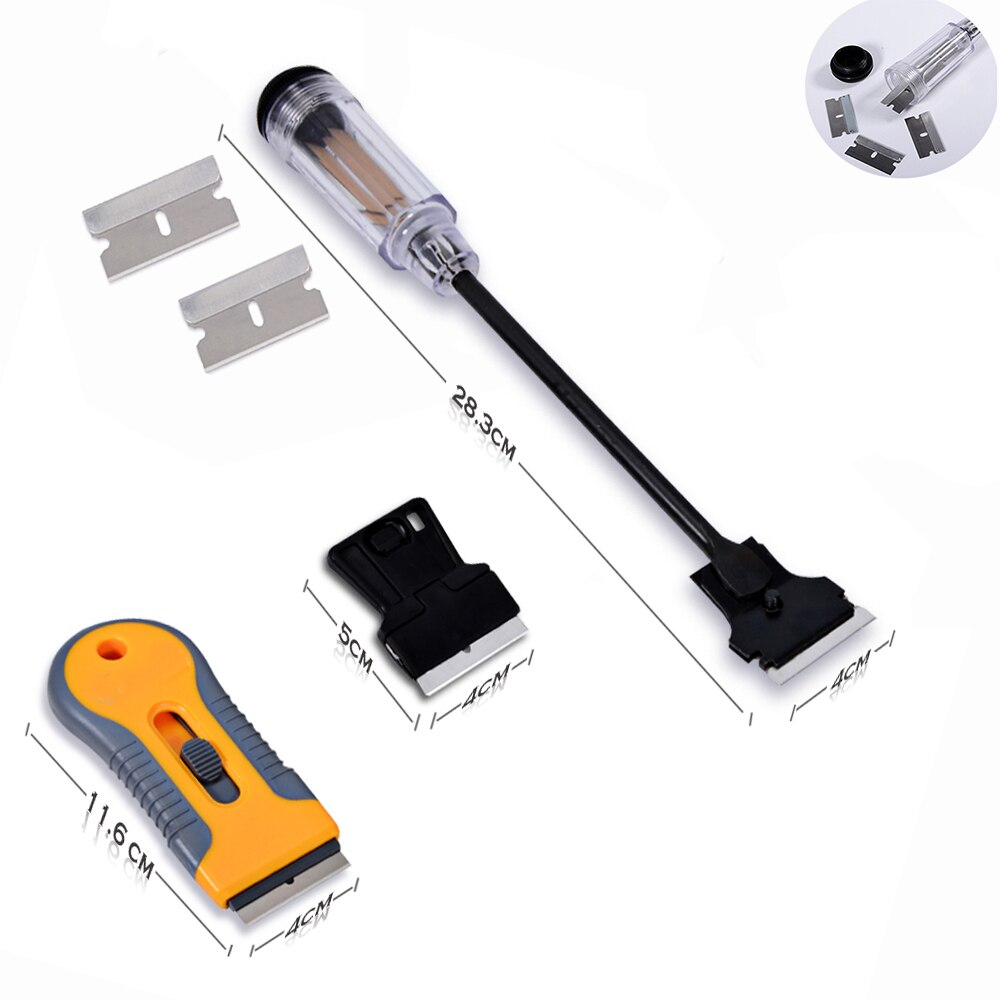 FOSHIO vieux décapant de colle | Autocollant de voiture, racloir de rasoir, Film vinylique, outils pour envelopper de voiture, nettoyage de teinte de vitres, outils d'emballage de raclette 3 pièces