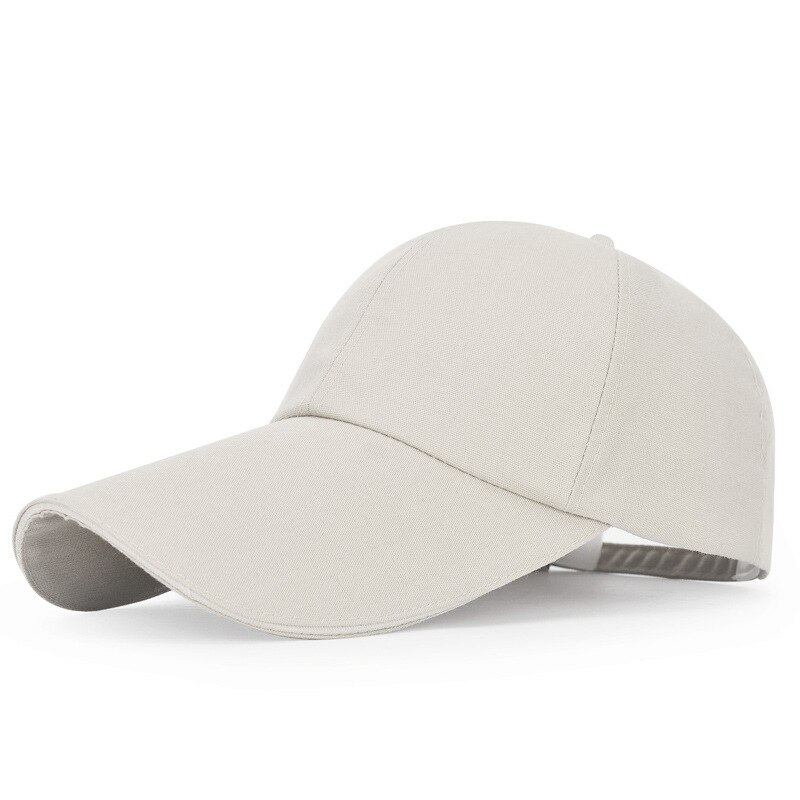 Casquette de Baseball Extra longue, ajustable, en toile, pour l&#39;été, Protection UV, voyage, plage: Light Beige