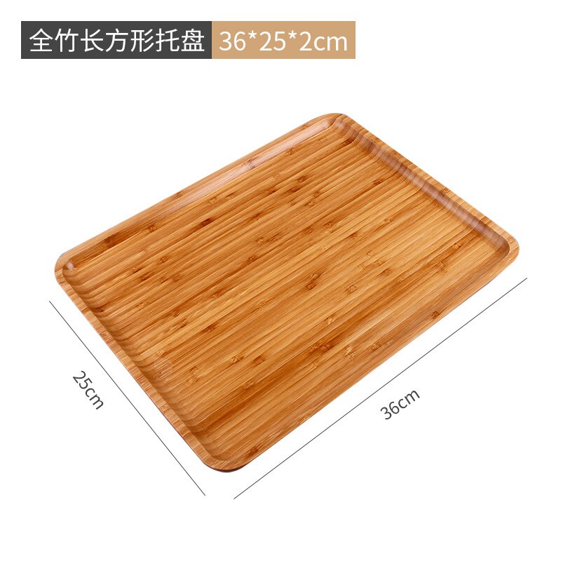 Bamboo Serving Tray Tea Cup Saucer Trays Fruit Plate Storage Pallet Plate Decoration Japanese Food Rectangular Plate: 3-5