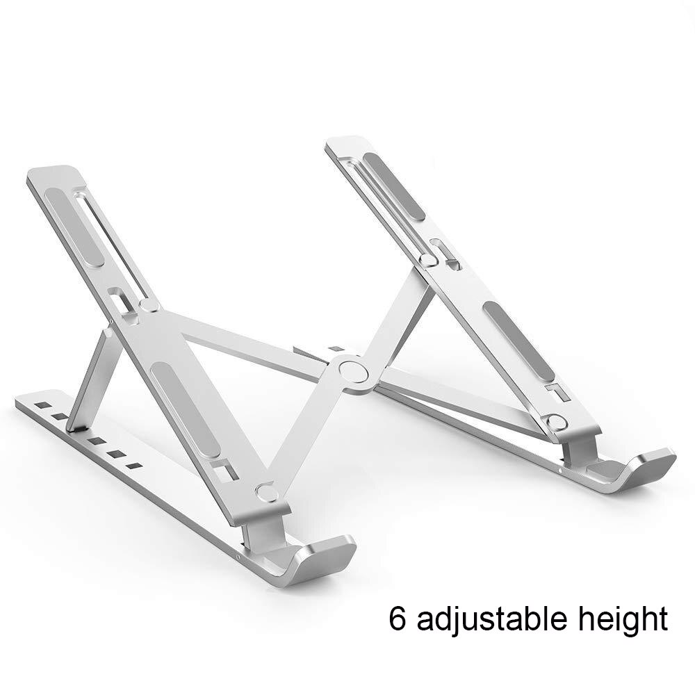 Besegad Adjustable Tablet Laptop Support Stand Bracket Holder for Apple Macbook Mac Book Pro Air 13 14 15.6inch Lenovo Dell iPad: Style A Silver