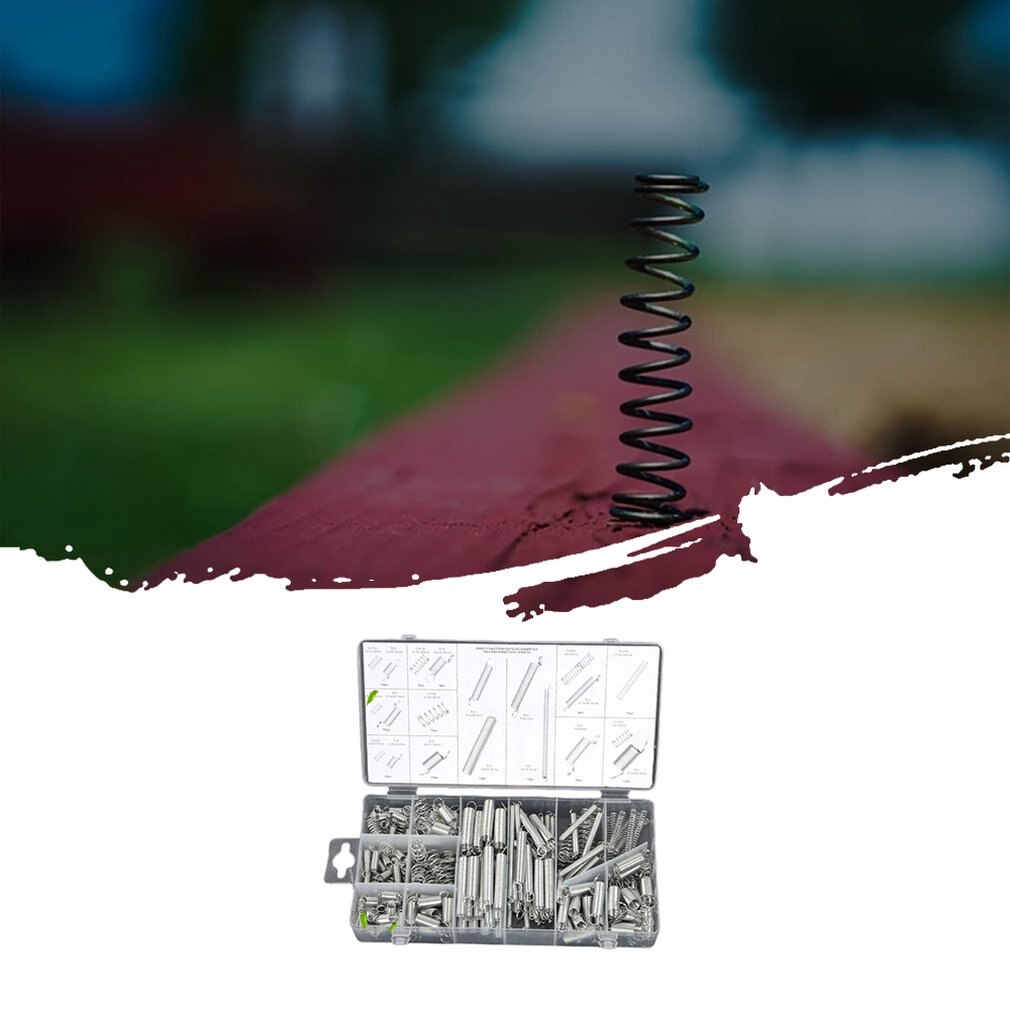 200pcs/pack Spring assortment Spiral Spring Galvanized Spring Set Spring Rate Extension Spring Parts