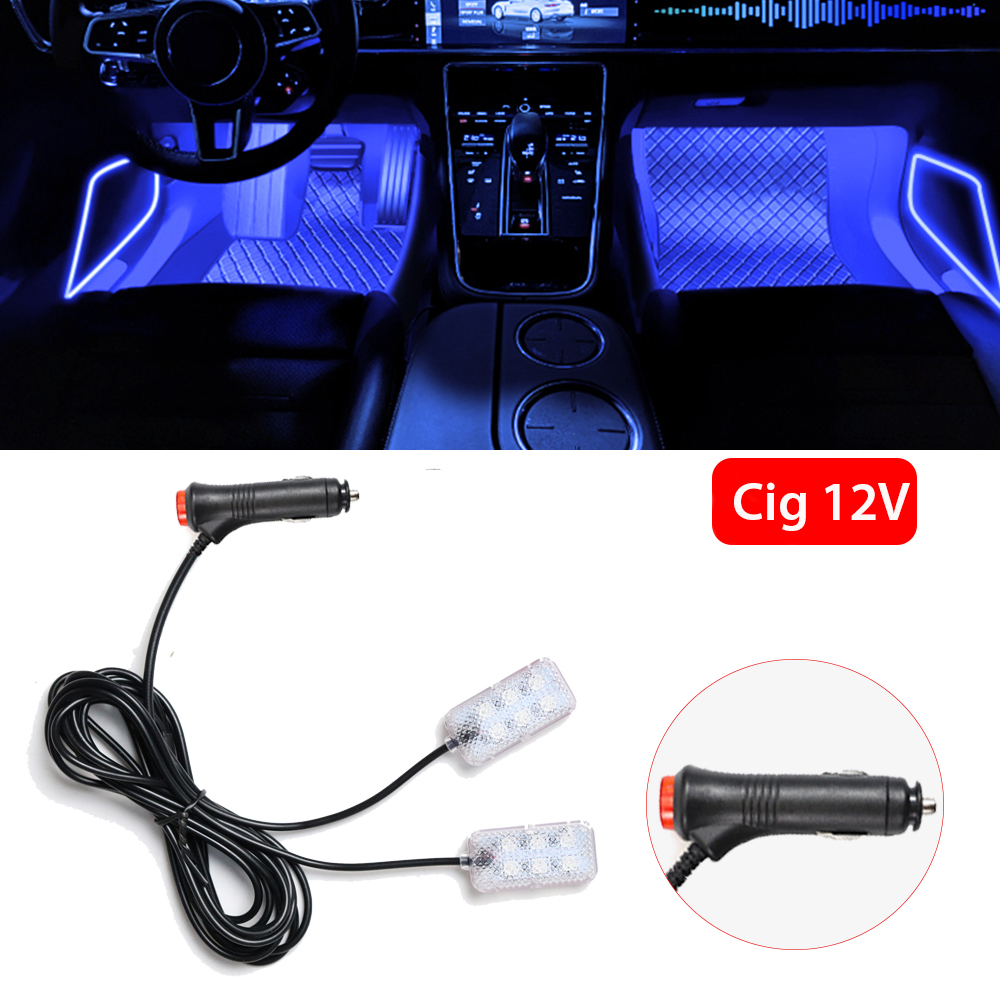 Luz Led ambiental para pie de coche, iluminación de neón, retroiluminación, accesorios para automóvil, luz de ambiente decorativa Interior: Cristal azul