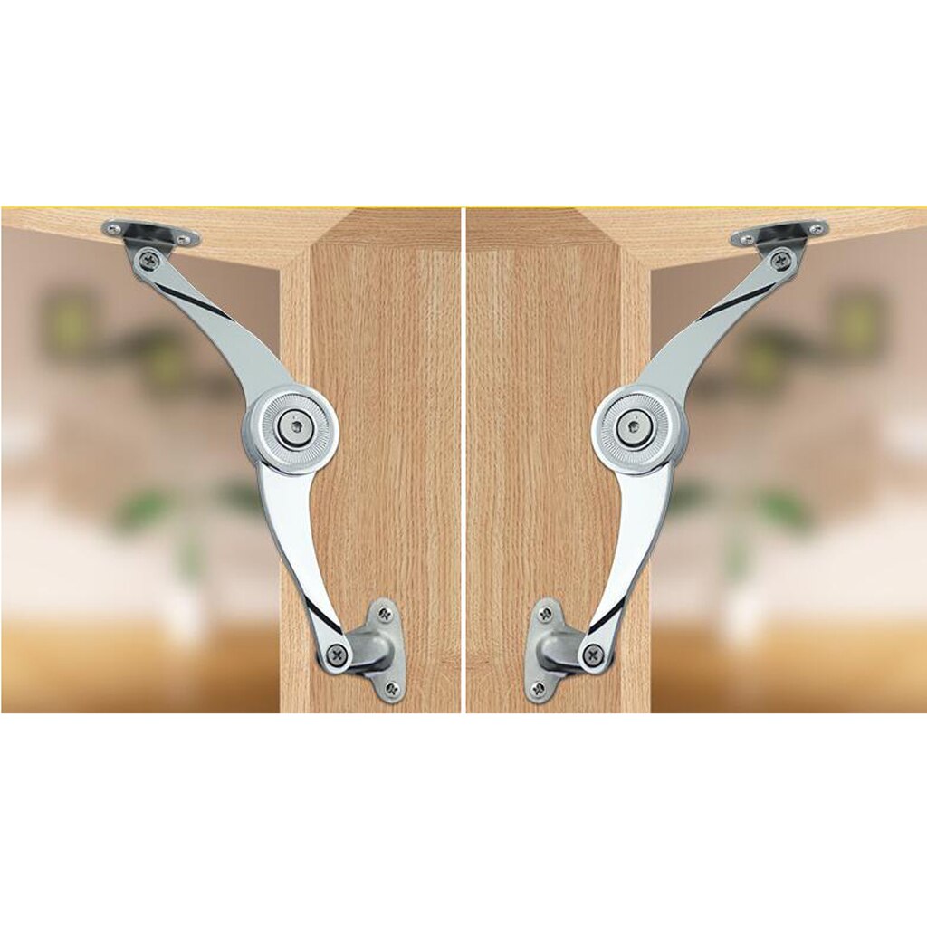 2Pcs Metal Furniture Cabinet Cupboard Door Desk Lid Support Hinge Stay Stop