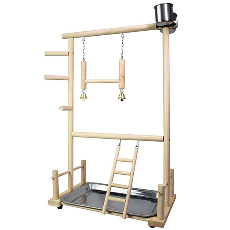 Parrots Playground,Natural Wooden Parrot Perch Gym... – Vicedeal - Parrot Climbing Gym Equipment For Sale