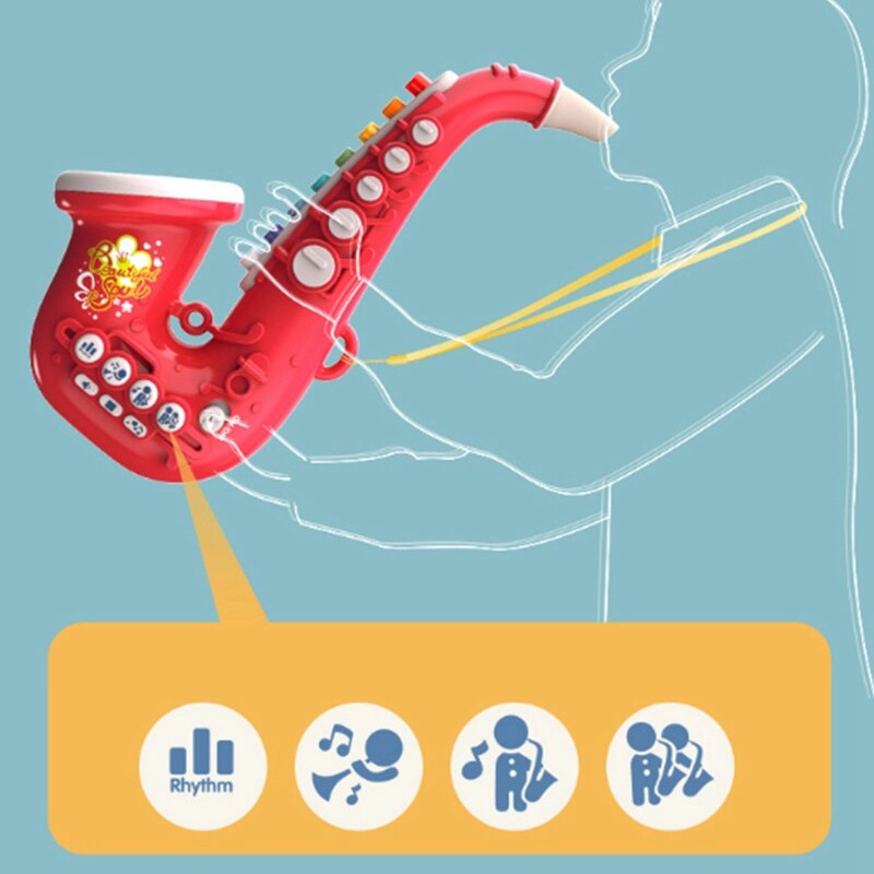 Mini Saxofoon Speelgoed Muziekinstrument Vroege Educatief Muziek Verlichting Speelgoed Voor Baby