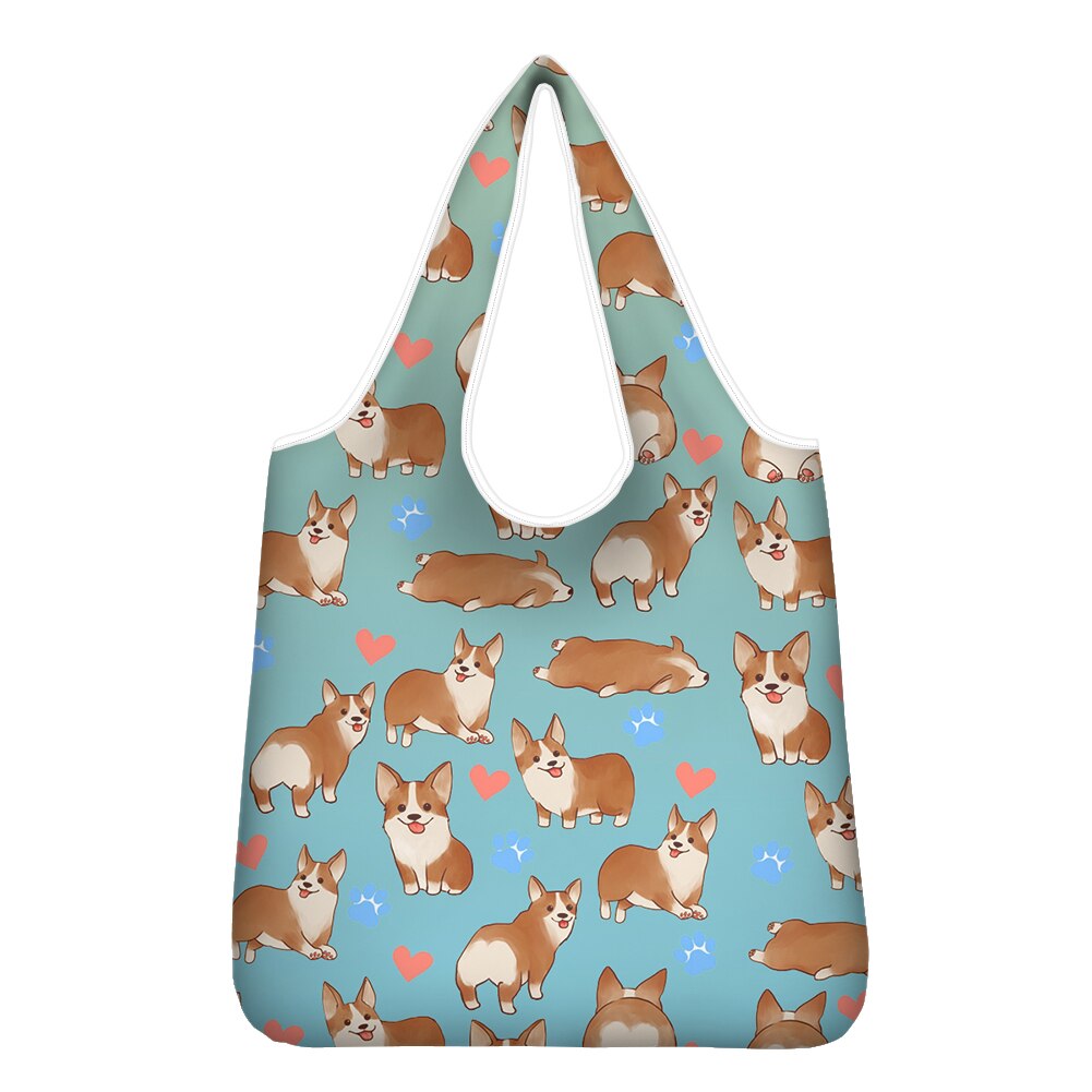 Dalmatian Dog Reusable Folding Shopping Bags Grocery Bag Large Size Eco Portable Shoulder Handbag Polyester Travel Tote Bag: ZLH1167KO
