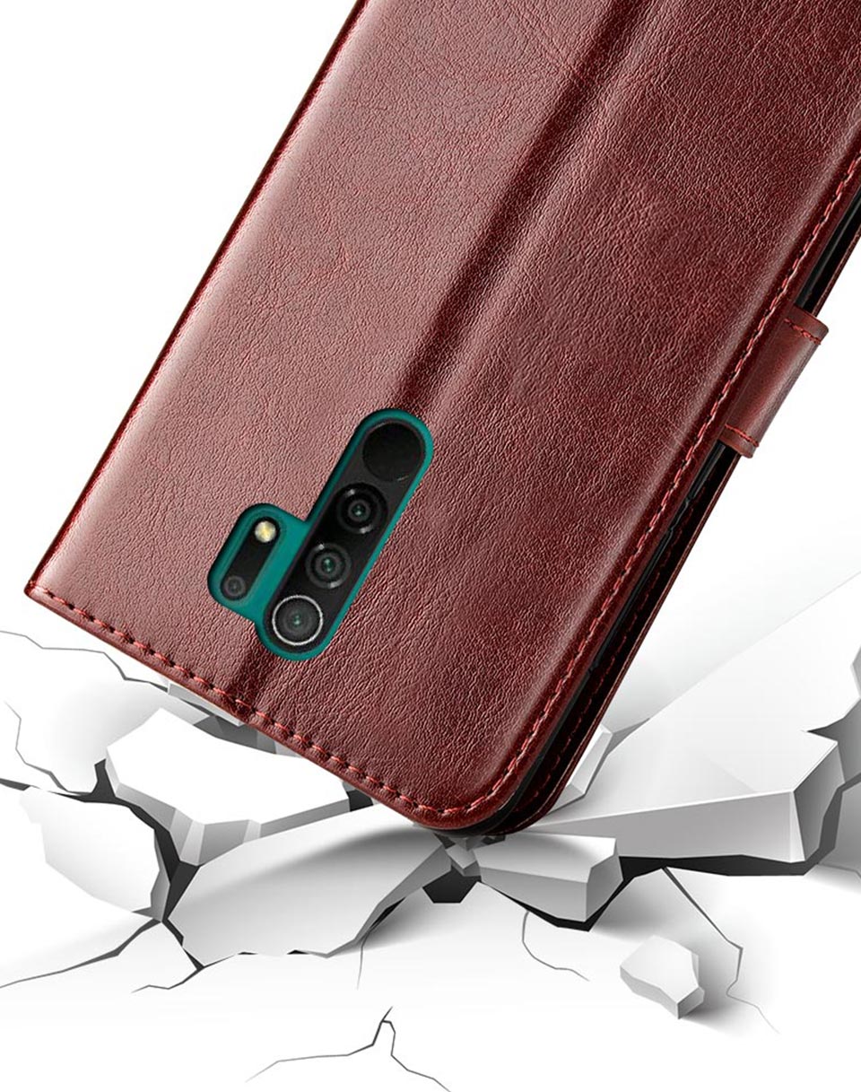 Leren hoesje voor xiaomi redmi 9 hoesje redmi 9 hoesje achterkant telefoon fliphoesje voor xiaomi redmi 9