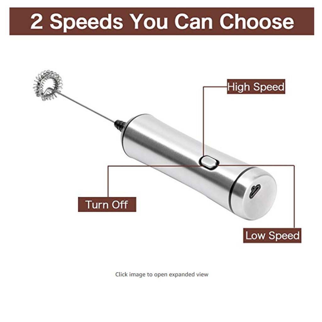 Electric Milk Frother Handheld Foam Maker For Coffee Latte Cappuccino