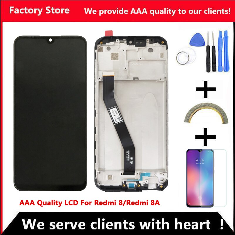 6.22" AAA IPS LCD For Xiaomi Redmi 8 LCD With Frame Display Screen For Redmi 8A LCD With Frame 1520*720 Resolution