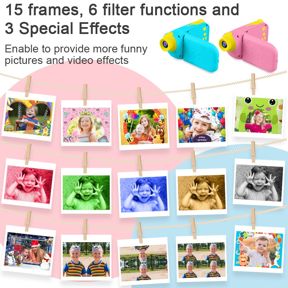 Prograce 12MP chico s Cámara de juguete los niños Digital foto de cámara Cámara juguetes para niños de las niñas para chica Vlog Mini cámara para chico