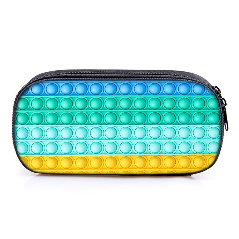 Push pop it fidget Pencil Bag Canvas Contrast Colorful Pencil Case Stationery Storage Bag Organizer for Students: Burgundy