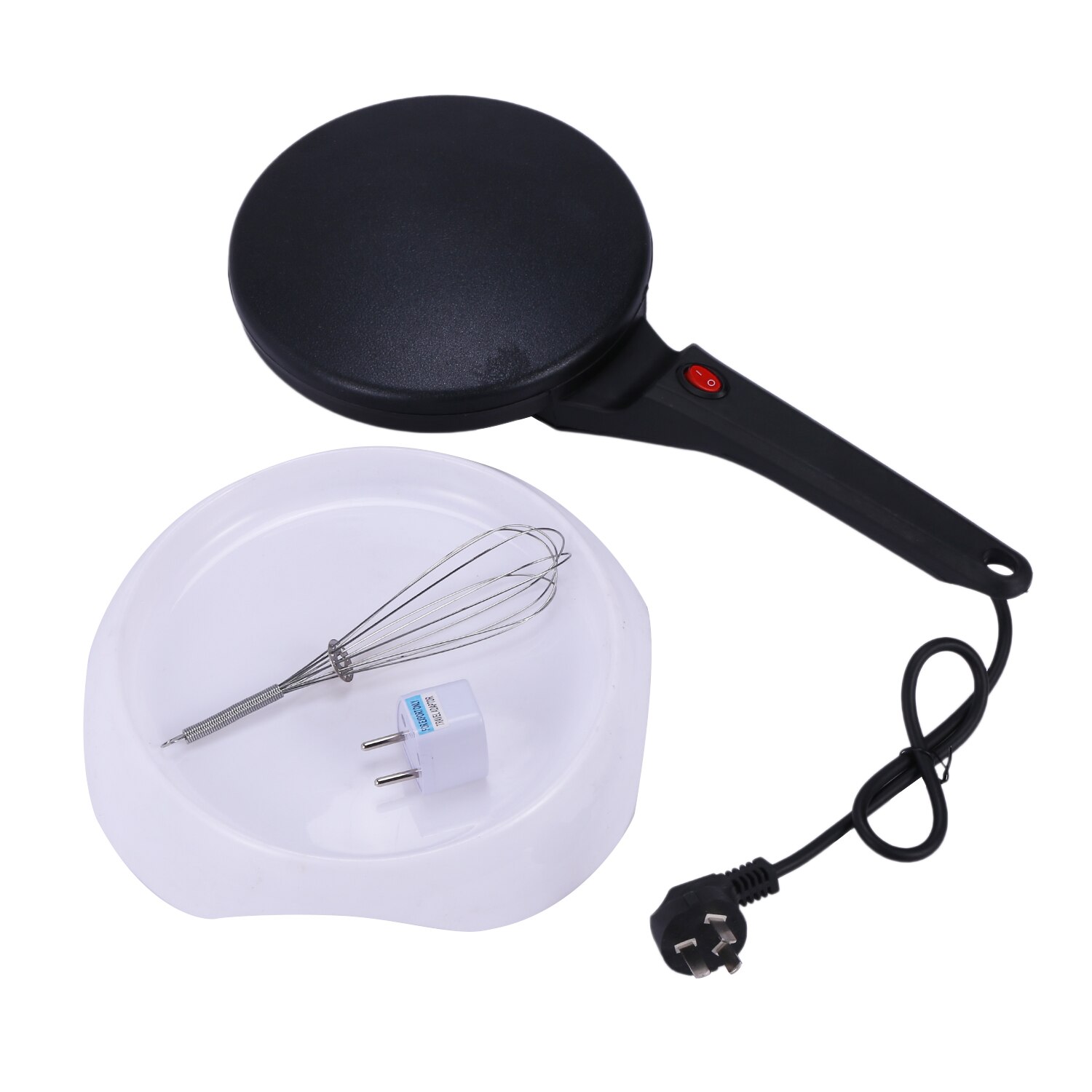 Eu stik elektrisk crepe maker pizza pandekage maskine non-stick stegeplade bage pande kage maskine, sort