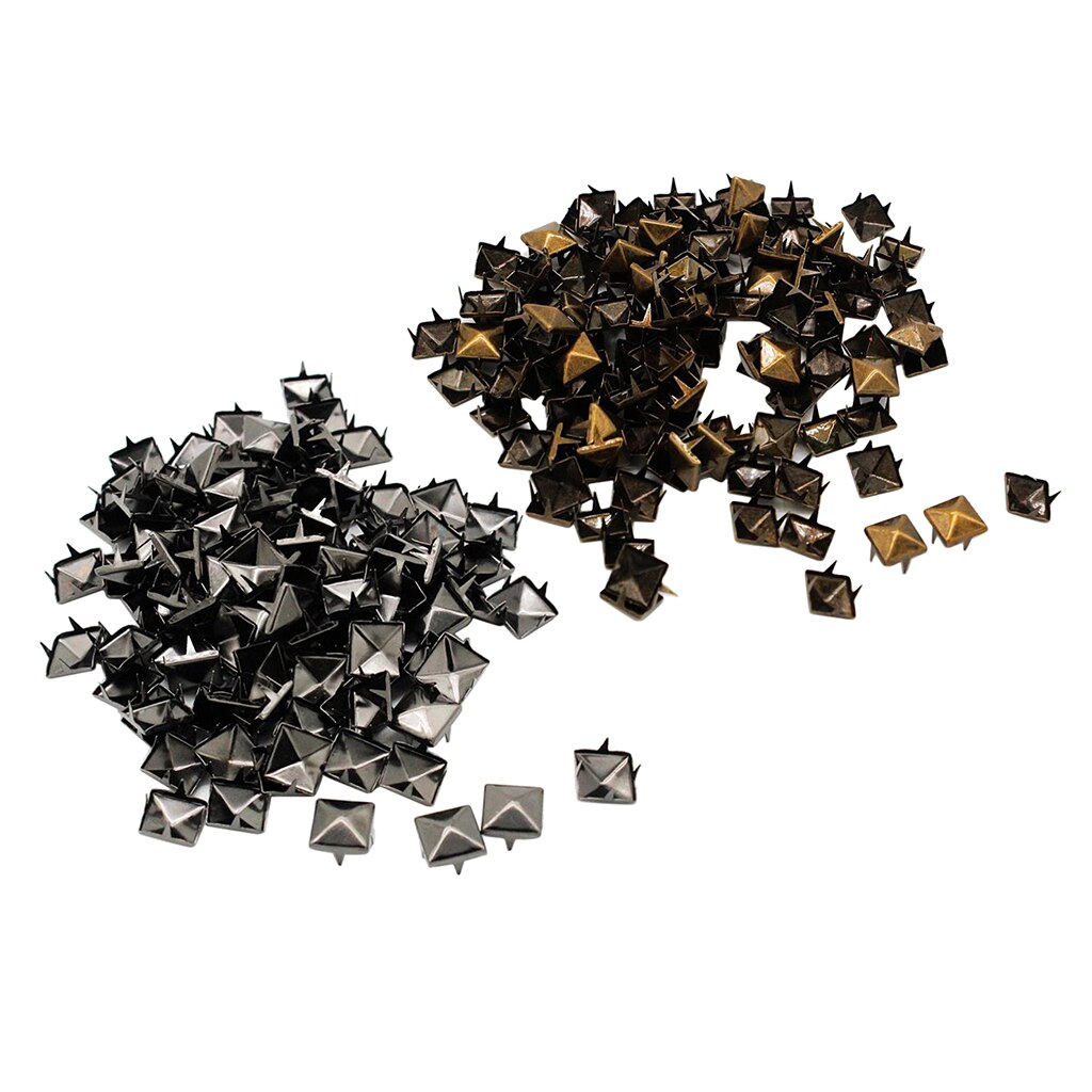 Ensemble de pointes de clou en métal | Pyramide carrée à rivets pour vêtements, sacs à dos à ceinture, chapeau jean décor de veste-10mm 100
