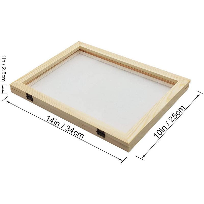 Wooden Paper Making Papermaking Mould, 10X14 Inch Screen Printing Frame For DIY Paper Craft And Dried Flower Handcraft