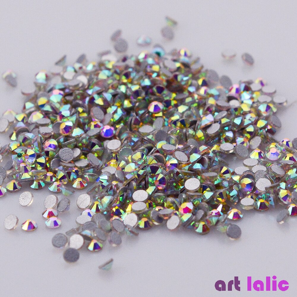 1440 stks/zak Micro Plaksteen Crystal en AB Rhinestone Voor Nail Art 3D Decoratie DIY Nail Art Pixie Steentjes