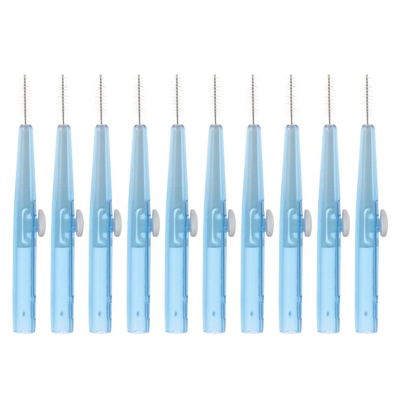 10pcs Interdental Brush Useful Tooth Floss Pick Interdental Brushes Dental Care Cleaning Brushes Teeth Interdental Brushes: Blue