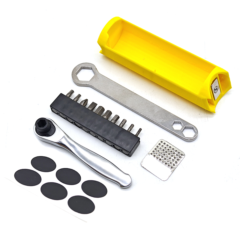 Bicycle Hidden Repair Tools Outfit For Brompton Magnet Frame Inner Storage Bag And Wrench Bicycle Mounting Repair Box: Pink