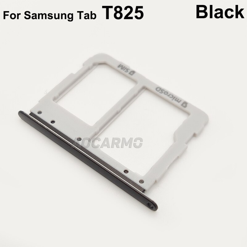 Aocarmosim Kaart Lade Microsd Sd Slot Holder Vervangende Onderdelen Voor Samsung Galaxy Tab T825 T820 S3 Lte SM-T819 4G: T825----Black