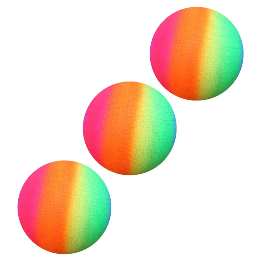 3Pcs Bal Duurzaam Interessante Bounce Bal Spelen Regenboog Kleur Bal Voor Outdoor Speeltuin Kind