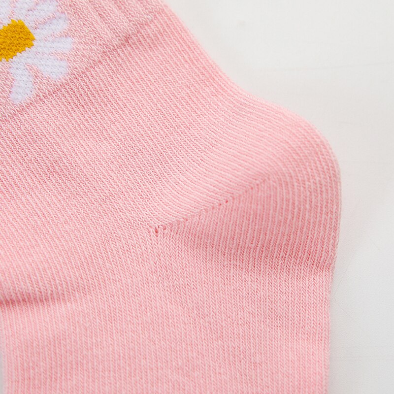 Kleurrijke Kinderen Sokken Katoen Half Lengte Jongens &amp; Meisjes Sokken Mode Bloem Patroon Kids Sok 1 Lot = 5 Pcs