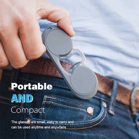 Clip-On Leesbril Mini Draagbare Leesbril Neus Clip Mannen Vrouwen Verziend Glazen Met Case