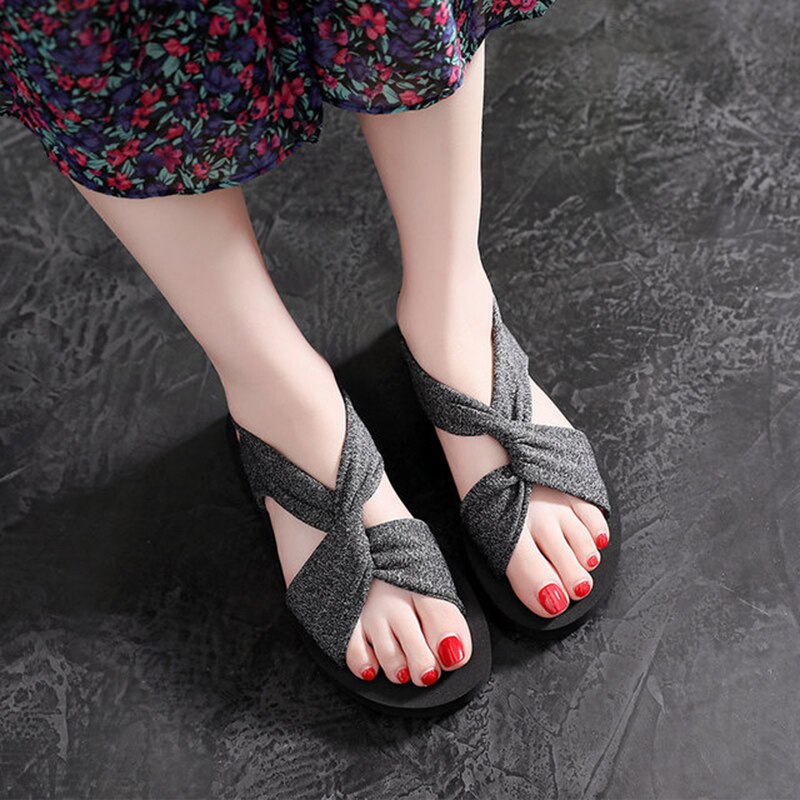 Wedge Sandalen Voor Vrouwen Comfortabele Open Teen Zomer Casual Strand