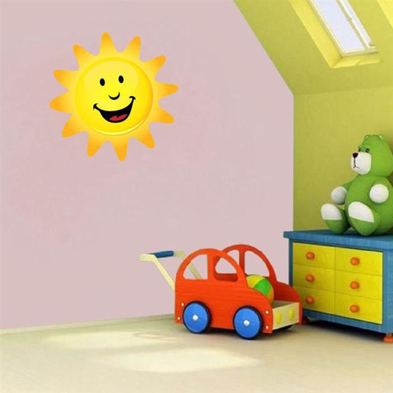 1PC Cartoon Funny Good Smiling Sun PVC Wall Decoration Wall Decal for Kids Room Home