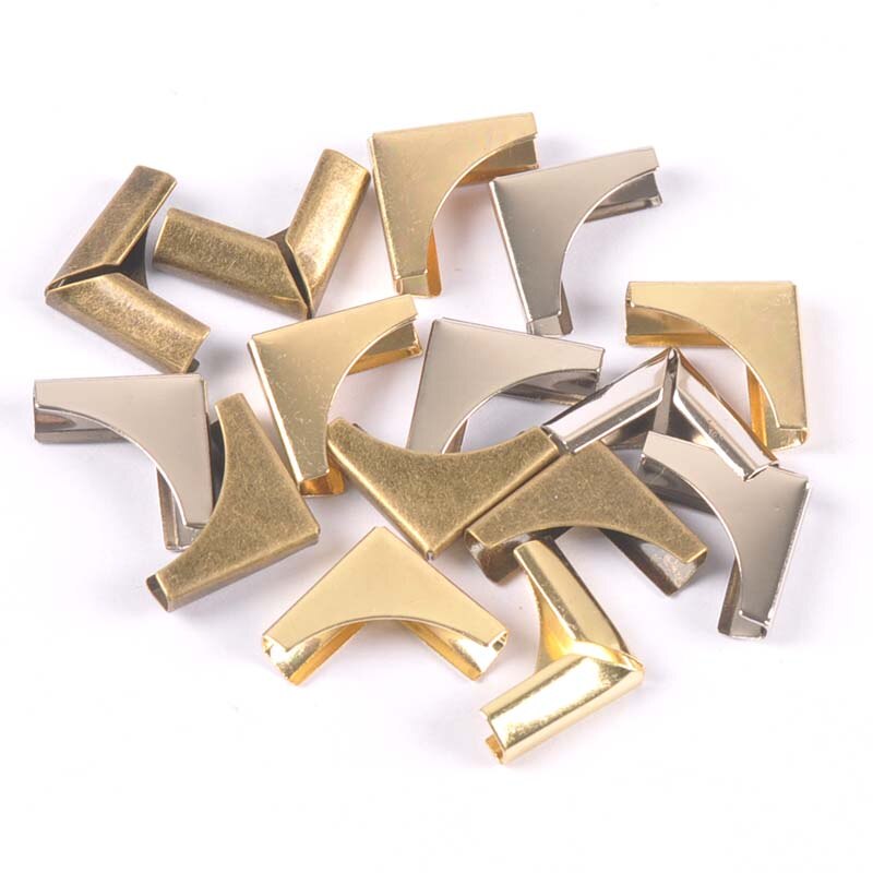 Metallhörn för böcker scrapbooking fotoalbum menyer hörnskydd metallpyssel gör-det-själv 15 x 15mm 50 st