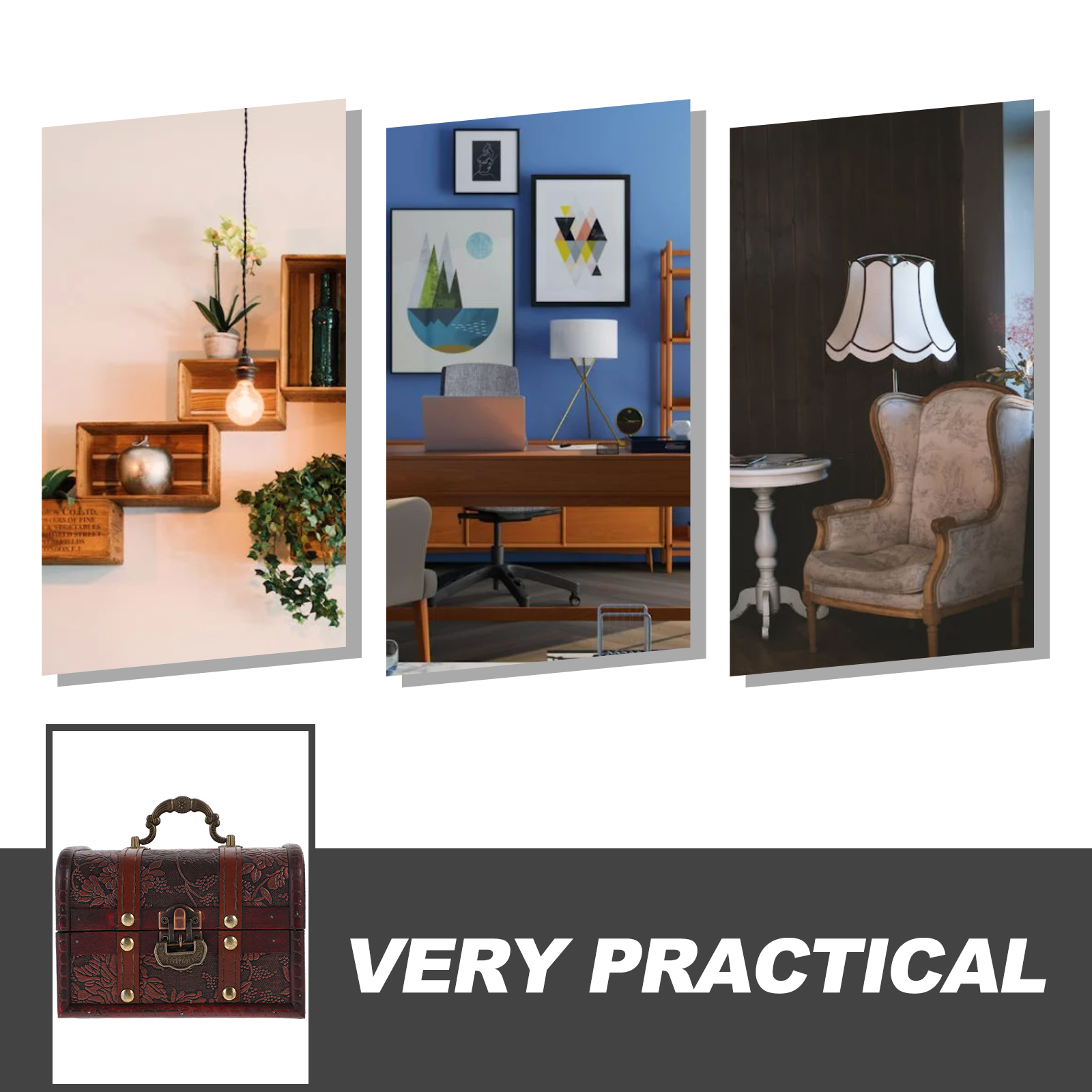 Pirate Treasure Chest Jewelry Jewelrybox Trinket Boxes Vintage Wood with Lock Bridegroom