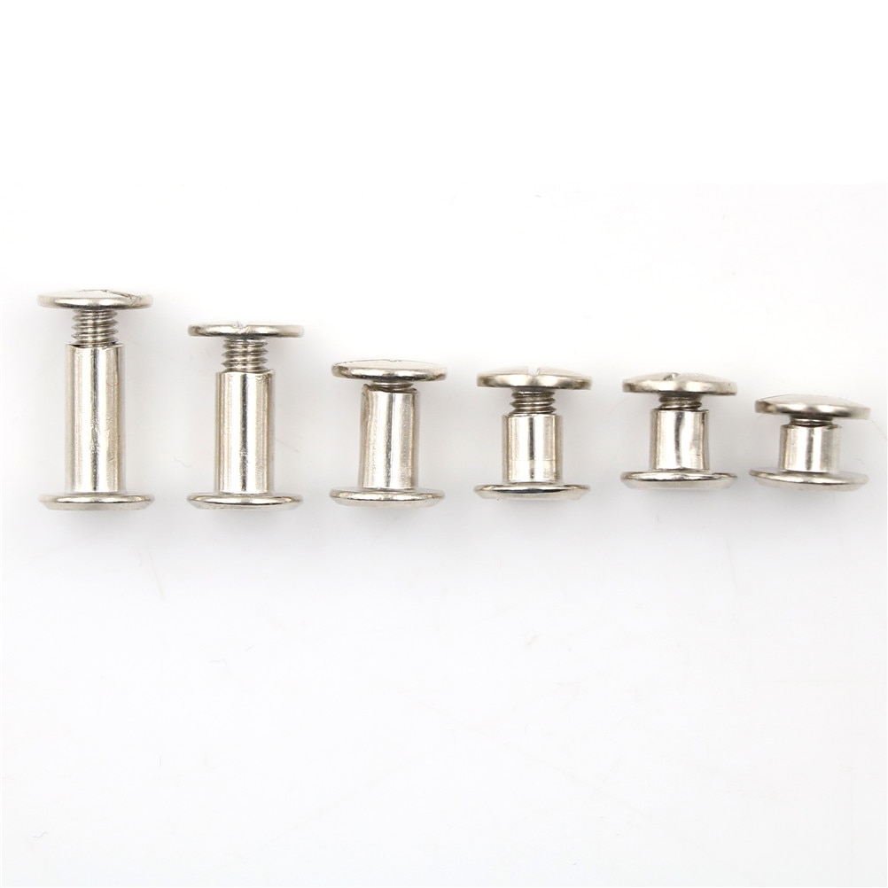 10PCS/lot Silver Nickel Plating Nickel Binding Chicago Screws Nail Rivets Photo Album Leather Craft 5x6mm