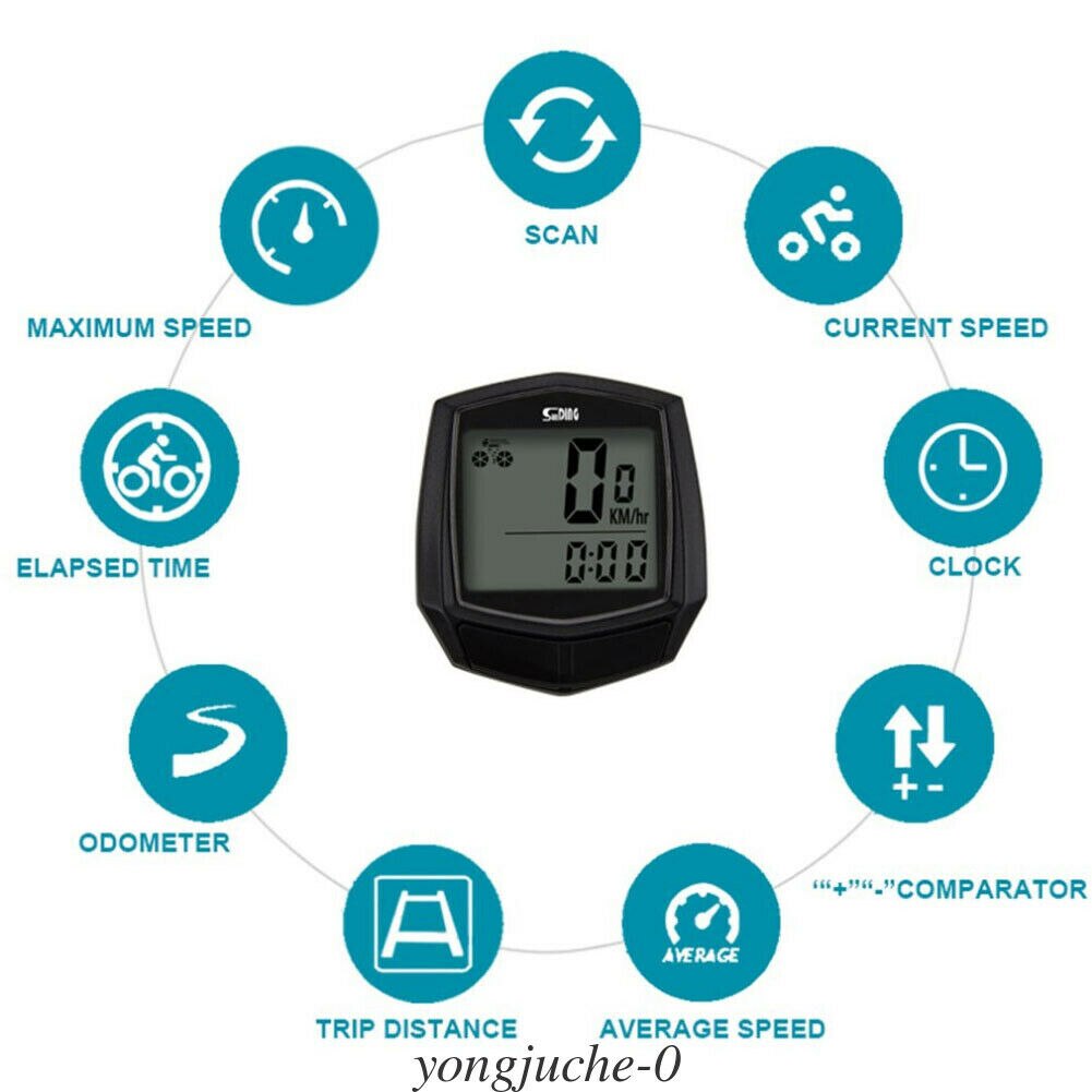 Wireless LCD Bike Computer Speedo Odometer Speedometer Cycle Bicycle Waterproof Bicycle speedometer
