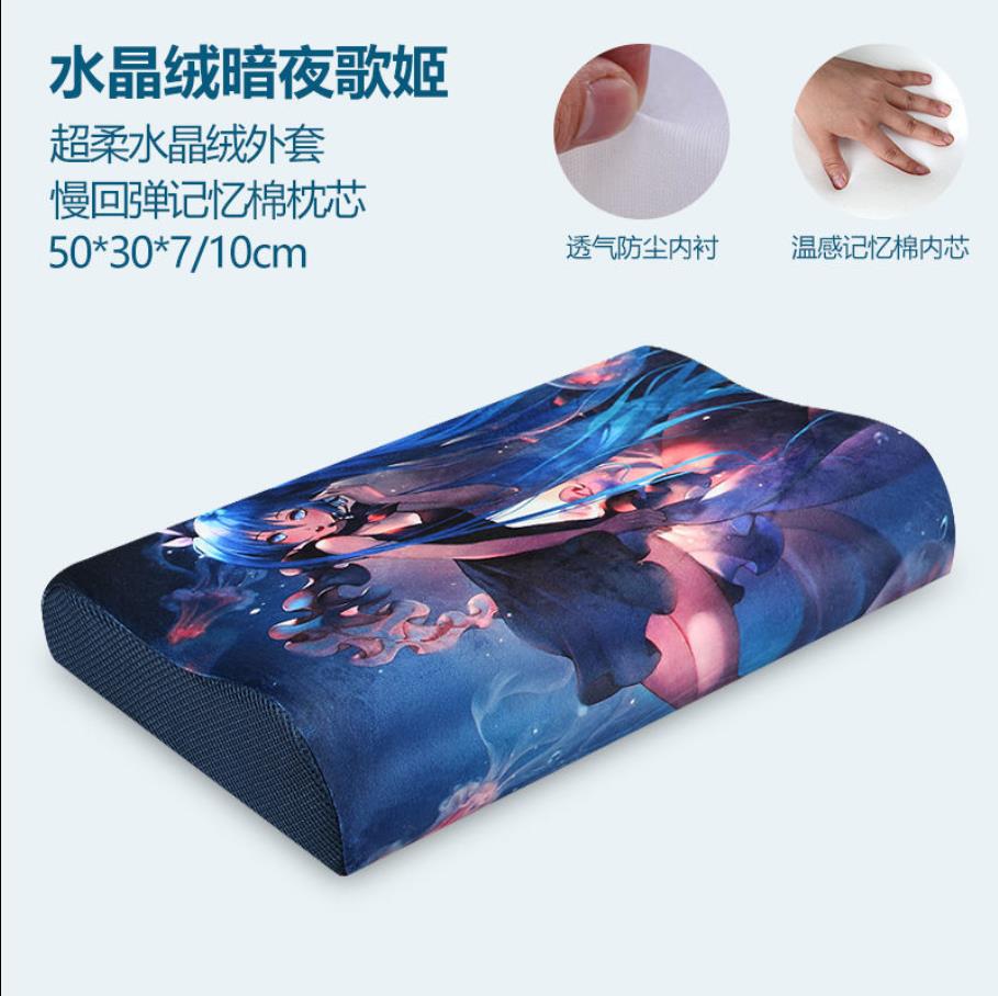 Memory Foam Bed Orthopedisch Kussen Voor Nekpijn Slapen Gezondheid Met Geborduurde Fijne Fluwelen Kussensloop Thuis 60*30Cm top F0436: 20