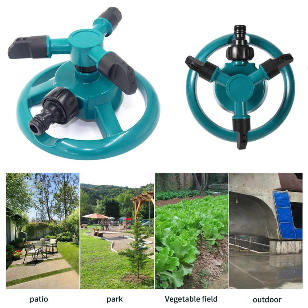 360 Degree Automatic Garden Sprinklers Watering Grass Lawn Rotary Nozzle Rotating Water Sprinkler System Garden Supplies